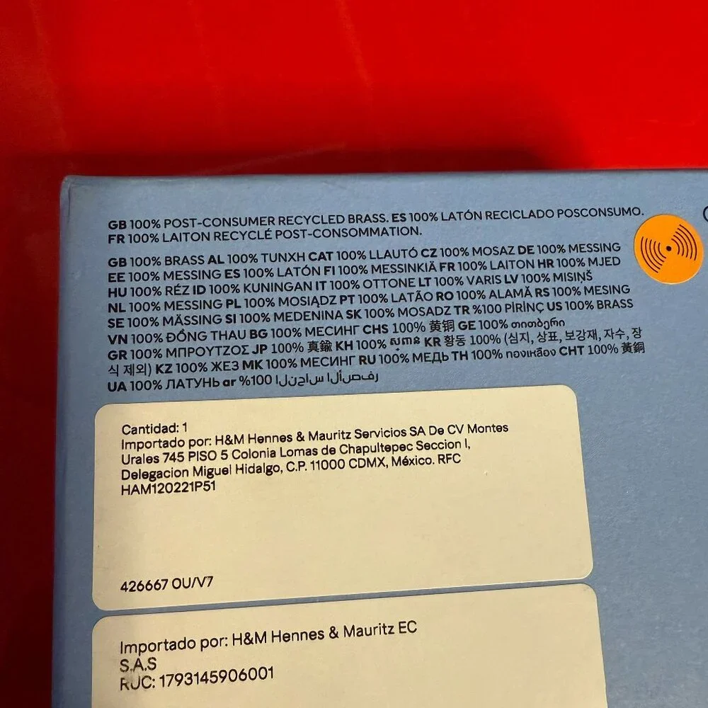 Mugler x H&M Gold Drop Earrings & Cocktail Ring Set – Limited Edition, Recycled - Picture 10 of 11